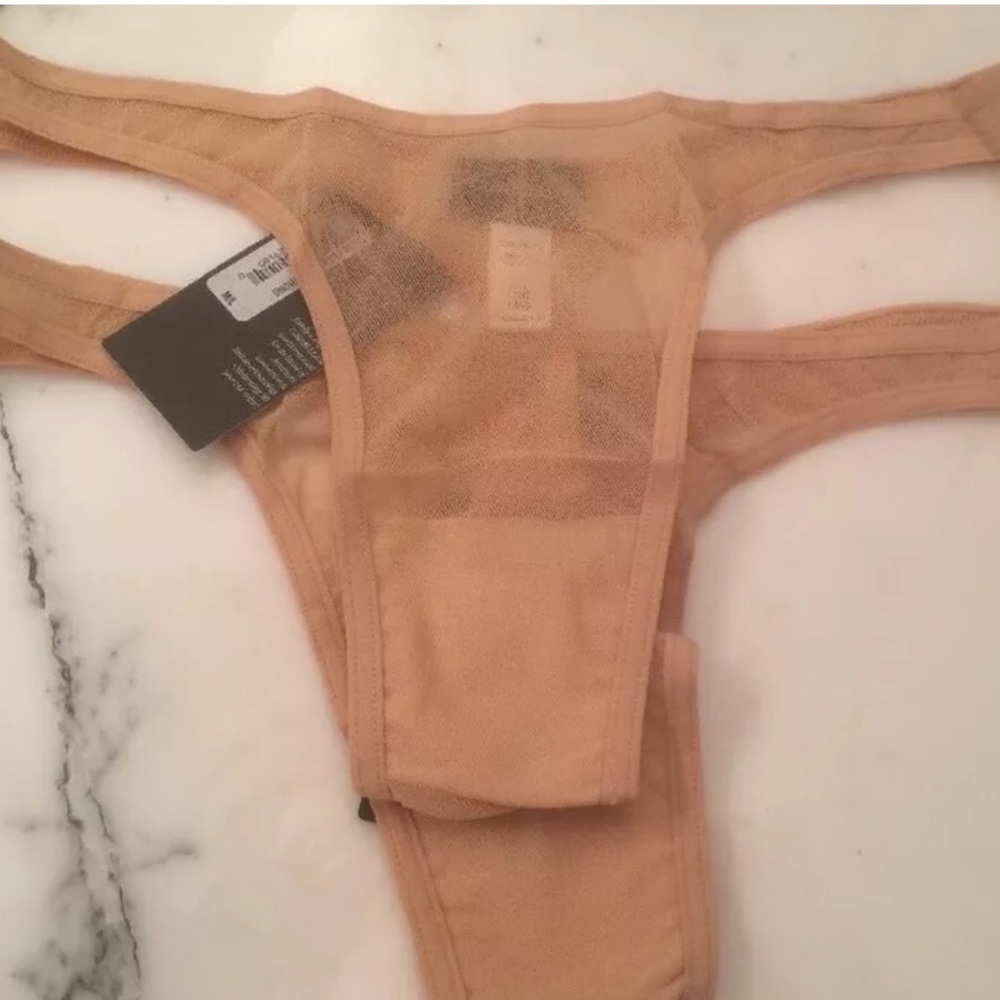NWT Set of 2 Cosabella Soire Nude Mesh Thongs